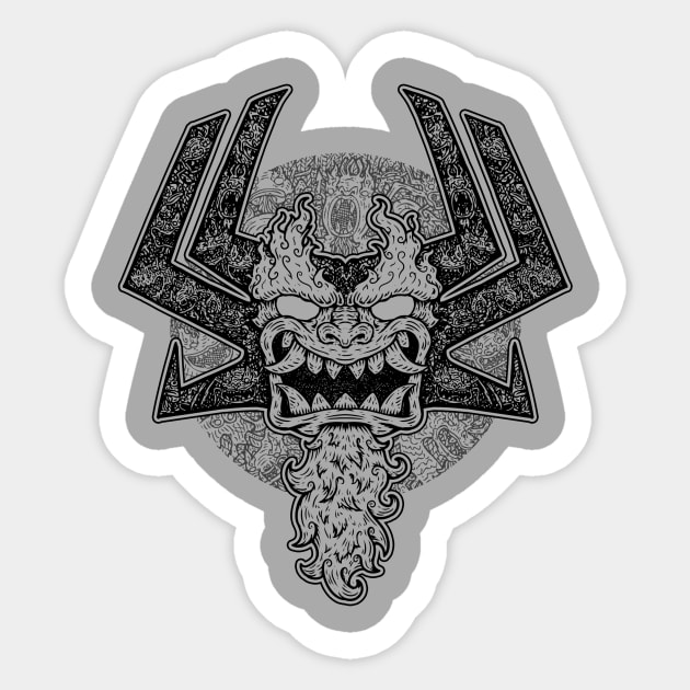 TIMELESS DEMON - LINES Sticker by Firebrander